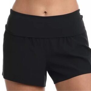 LA BLANCA Island Goddess Foldover 3" Inseam Board  Black Women's Shorts Size S